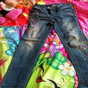 Cat & Jack Floral Embroidered Jeans for Girls